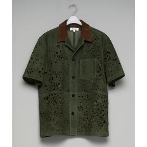 シャツ 「M A S U」BANDANA HOLE LEATHER HALF SLEEVE SHIRT メンズ