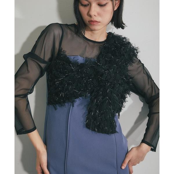 「SMILE ORCHID」 長袖ワンピース M ブルー レディース