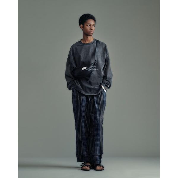ワイドパンツ パンツ ADAMPATEK/jacquard check-stripe easy pa...