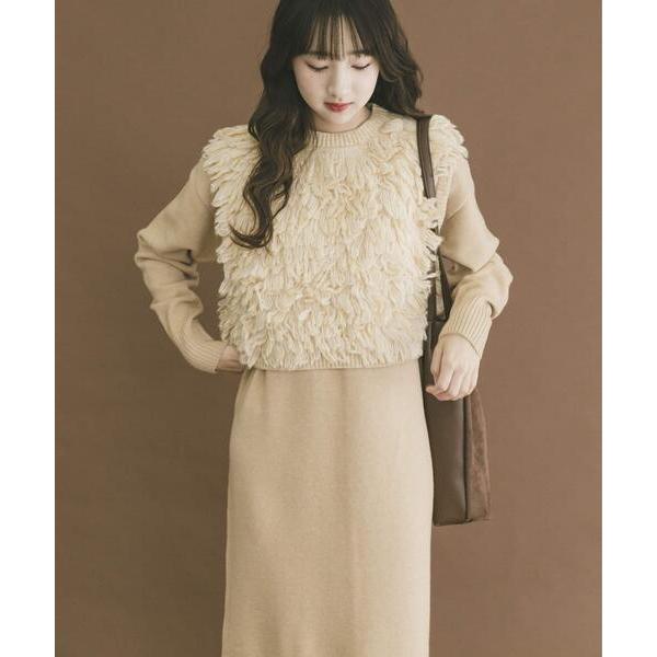 「ITEMS URBANRESEARCH」 ニットワンピース FREE イエロー系その他 レディース