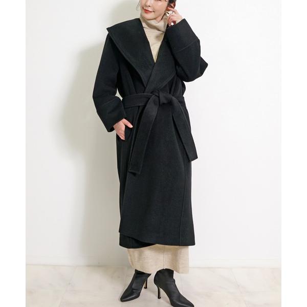 トレンチコート コート ビッグカラーベルトロングコート ウール100% オーバーサイズ / きれいめ...