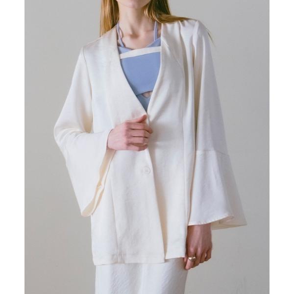 コート アウター 入学式 Flare Sleeve Satin Jacket/フレアスリーブサテンジ...