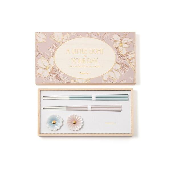 カトラリー ペアギフト 箸＆箸置きセット フラワー ギフト プレゼント 結婚祝い 4個セット