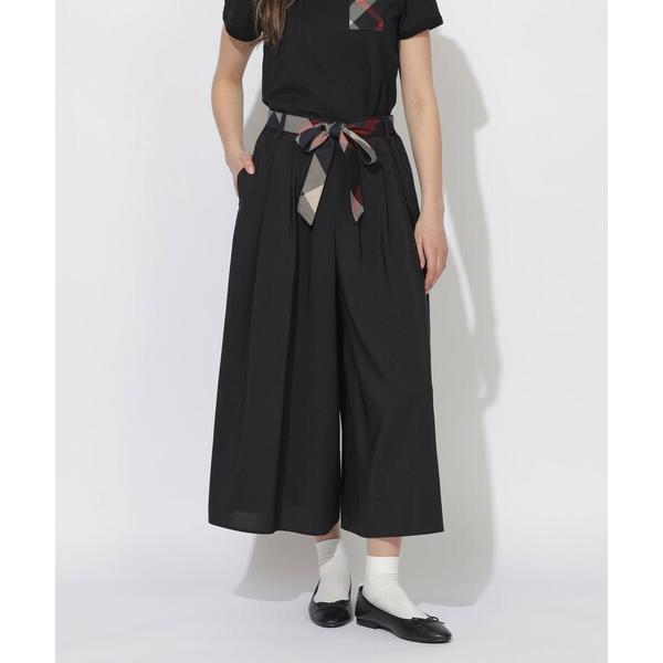 パンツ 「Quiet checkシリーズ」ウエストチェックリボンワイドパンツ レディース