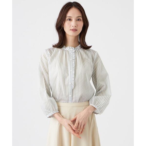 ブラウス シャツ 「ウォッシャブル」マルチストライプブラウス レディース