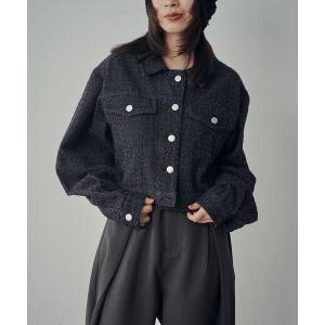 ブルゾン アウター 「セットアップ対応」クラッシュデニムショートGジャン レディース