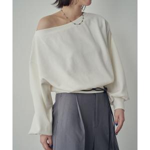 tシャツ ボートネックスウェット レディース