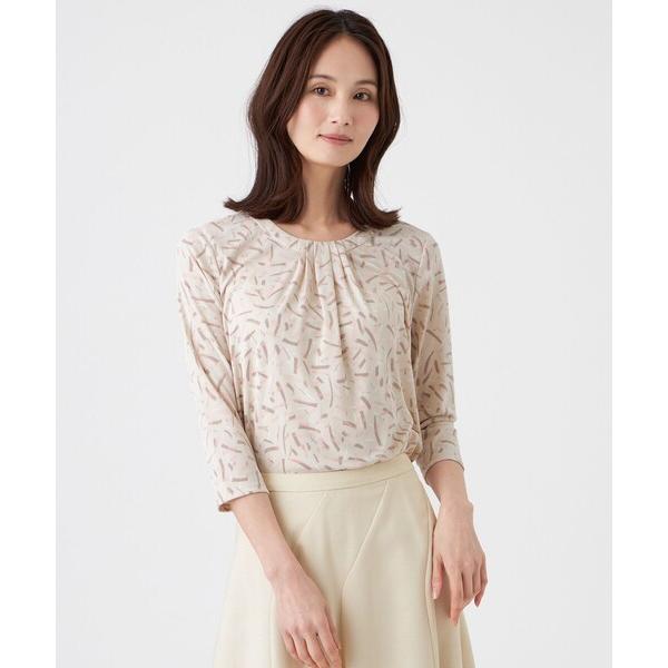 ブラウス シャツ 「ウォッシャブル」強撚スムースプリントブラウス レディース