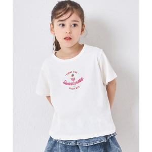 tシャツ 「綿100%」ガールズ スイーツ ラメロゴ コンパクトTシャツ キッズ 子供服 女の子