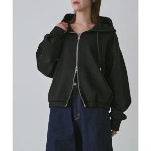 tシャツ 「セットアップ対応」ショートカンガルーポケットパーカー レディース