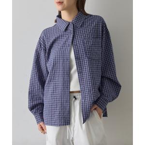 ブラウス シャツ 長袖チェックビッグシャツ レディース