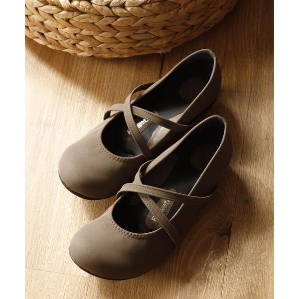 パンプス Re:getA ローヒールクロスストラップパンプス R0191