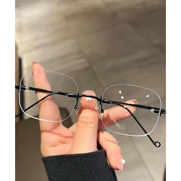 伊達メガネ メガネ 眼鏡 「urge select」「ユニセックス/男女兼用」リムレス メタル クリ...
