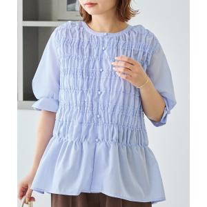 ブラウス シャツ シャーリングブラウス レディース