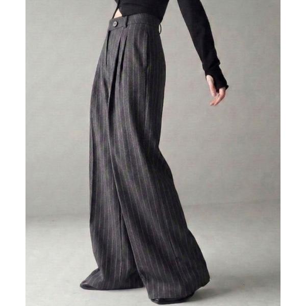 スラックス パンツ ディープタックワイドスラックス レディース メンズ