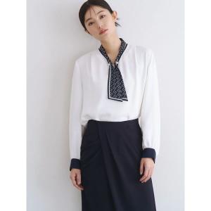 ブラウス シャツ 入学式 卒業式 スカーフタイパールブラウス レディース