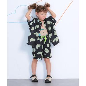 ブラウス シャツ 総柄半袖メッシュシャツ/セットアップ可 キッズ 子供服 男の子 女の子