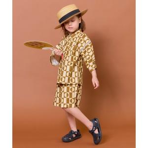 浴衣 「上下セット」甚平 キッズ 子供 男の子 女の子