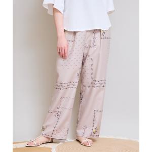 パンツ パッチワークプリントブッチャーパンツ レディース