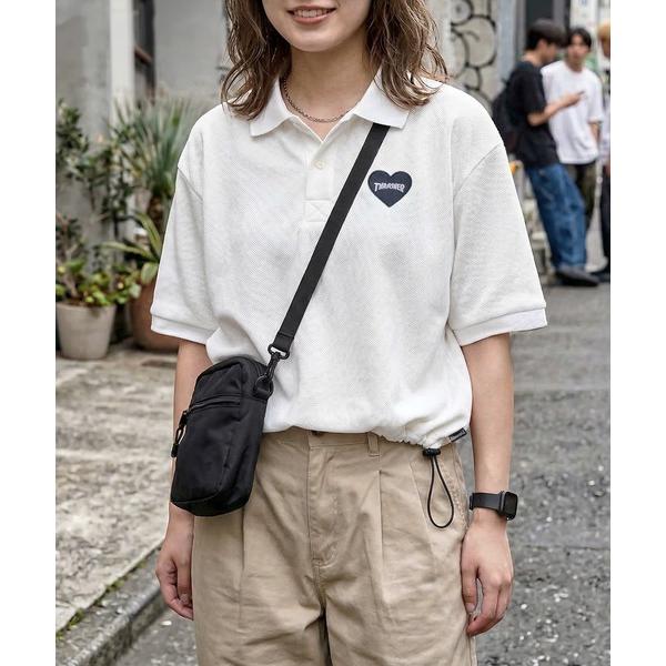 ポロシャツ ポロ 「70」「THRASHER/スラッシャー」ハートロゴ ドローコード付  ポロシャツ...