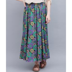 スカート ファブリックプリントジャージースカート