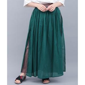 ワイドパンツ パンツ ロングバイカラー　パンツスカート レディース