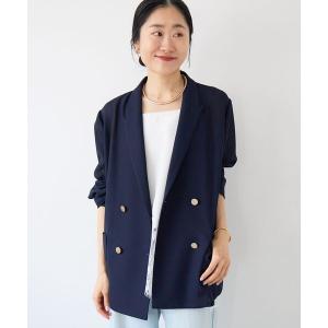 コート アウター 「手洗い可能」メッシュダブルブレストジャケット レディース