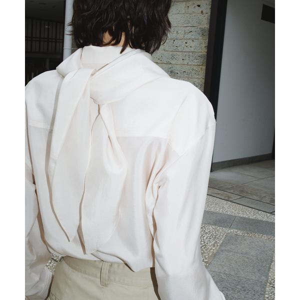 ブラウス シャツ R’IAM  シルク混ストールシャツ レディース