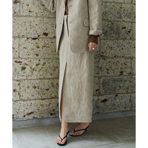 スカート R’IAM BALI 麻混ツイード スカート