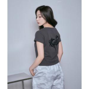 tシャツ レースハートTシャツ レディース