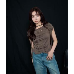 tシャツ タックデザイントップス レディース