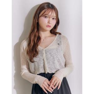 カーディガン ヘムラッフルニットカーディガン レディース