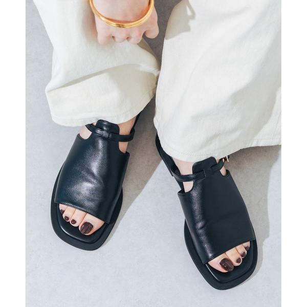 サンダル 「S-LLサイズ展開・柔らかい」スクエアベルトフラットサンダル JA5941 レディース