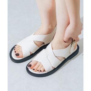 サンダル 夏 「S-LLサイズ展開・軽量」軽量クロスフラットサンダル JA5983 レディース