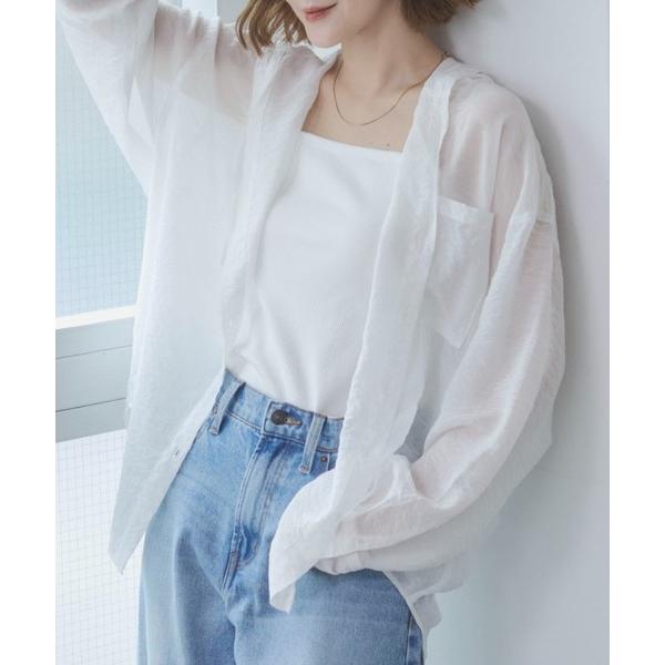 ブラウス シャツ 夏 WEGO/「26年春夏新作」シアーフードシャツ レディース