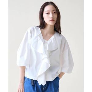 ブラウス シャツ フリルスキッパーブラウス レディース