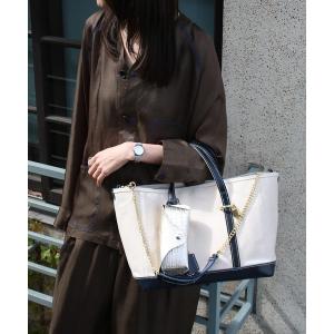 トートバッグ 「atneK」キャンバスチェーントート レディース