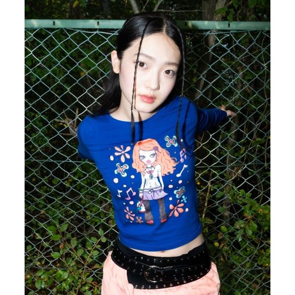 「INTER FACTORY」 長袖カットソー FREE ネイビー レディース