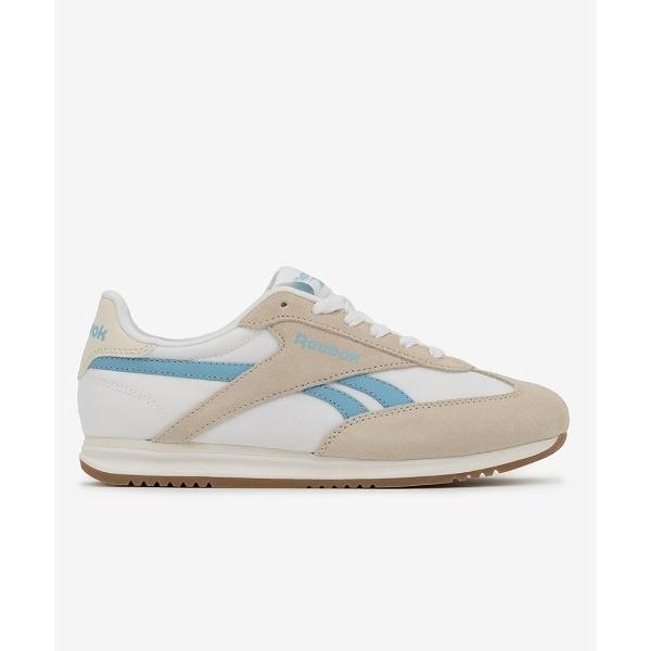 「Reebok」 ローカットスニーカー 24.5cm ホワイト×ブルー レディース