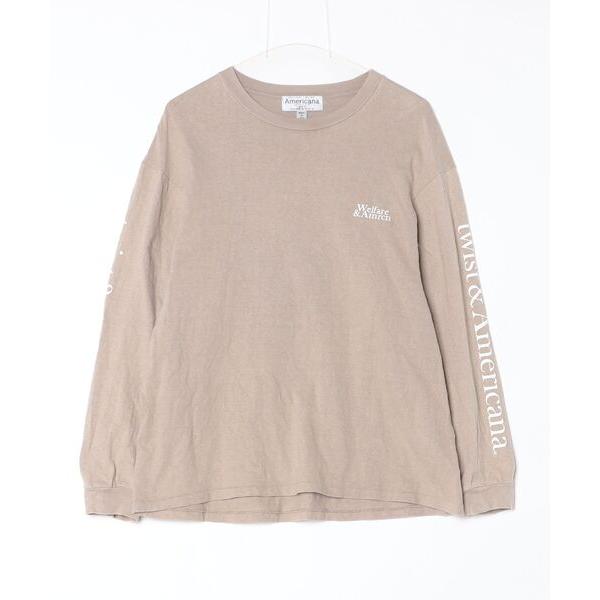 「AMERICANA」 ワンポイント長袖カットソー - ベージュ レディース