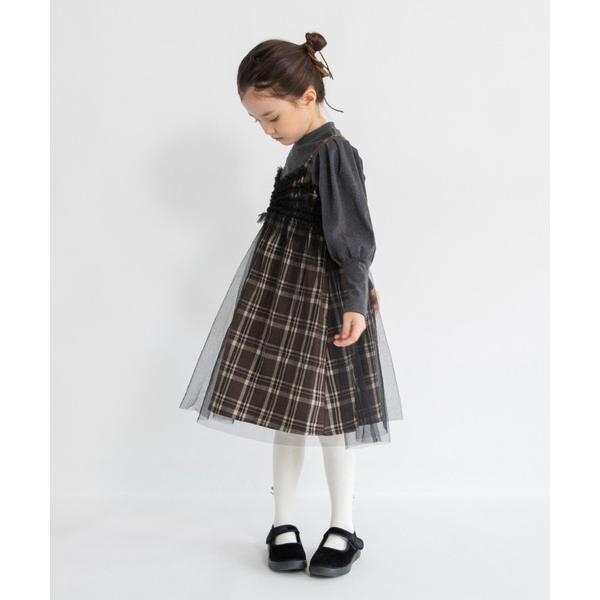 「branshes」 「KIDS」長袖ワンピース 150 ブラック キッズ