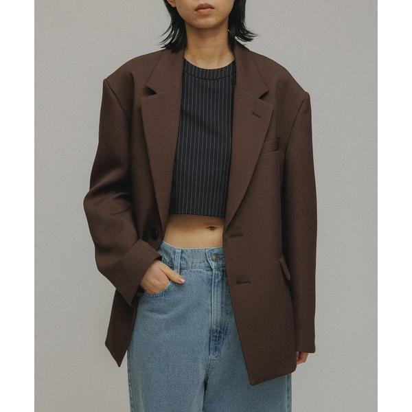 「M TO R」 テーラードジャケット 40 ダークブラウン レディース