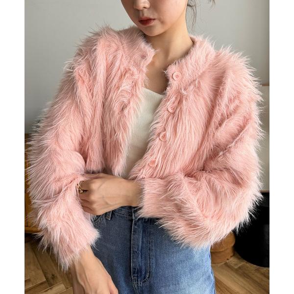 「INTER FACTORY」 ニットカーディガン FREE ピンク レディース