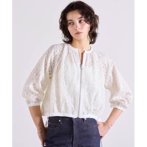ブルゾン アウター reversible sheer lace blouson レディース