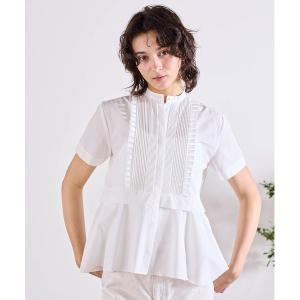 ブラウス シャツ tuck frill flare half sleeve shirt レディース