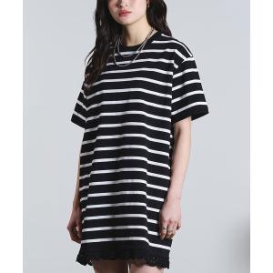 ワンピース 半袖 (mag.by c)STRIPE H/S MINI CUT DRESS