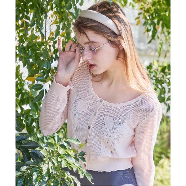 カーディガン Tulip crochet cardigan レディース