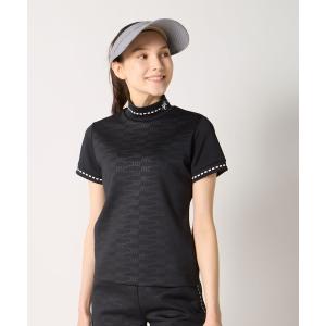 ブラウス シャツ 半袖 「marie claire:マリ.クレール」レディースストレッチ半袖モックネックシャツ　ゴルフ レディース