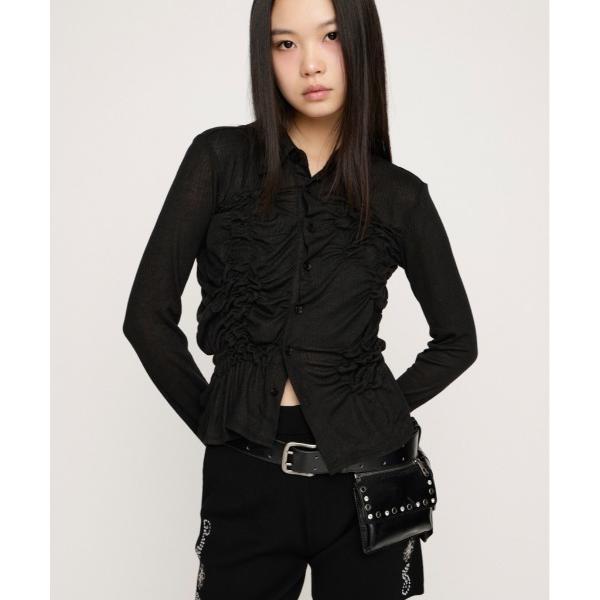 ブラウス シャツ SMOCKING SHEER SH スモッキングシアーシャツ 春服 レディース