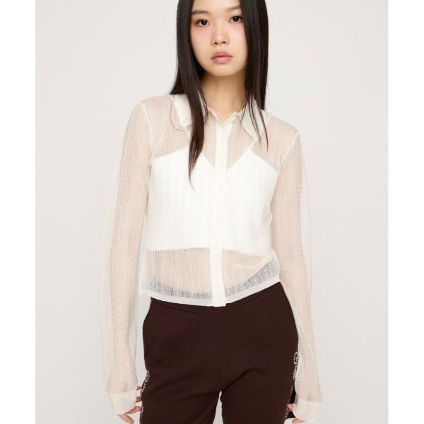 ブラウス シャツ SHEER CABLE KNIT COMPACT SH シアーケーブルニットコンパ...